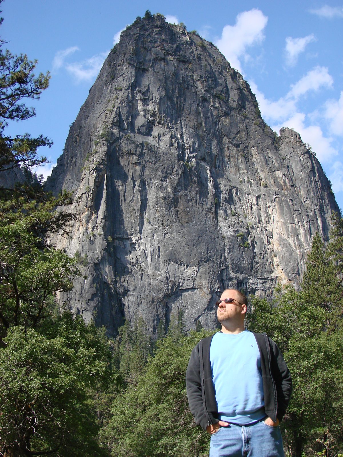 Michael looking up at the back side of El Cap