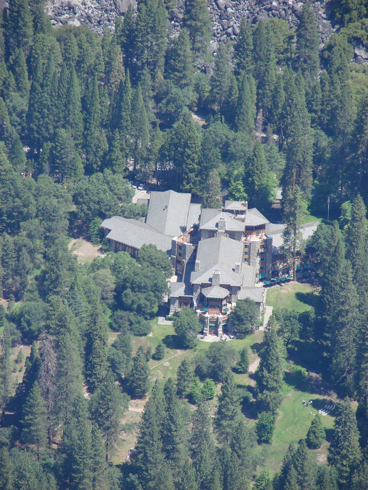 The Ahwahnee, seen from up at Glacier Point