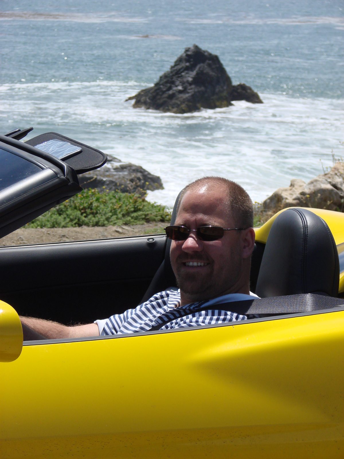 Michael in the Vette on the Pacific Coast Highway