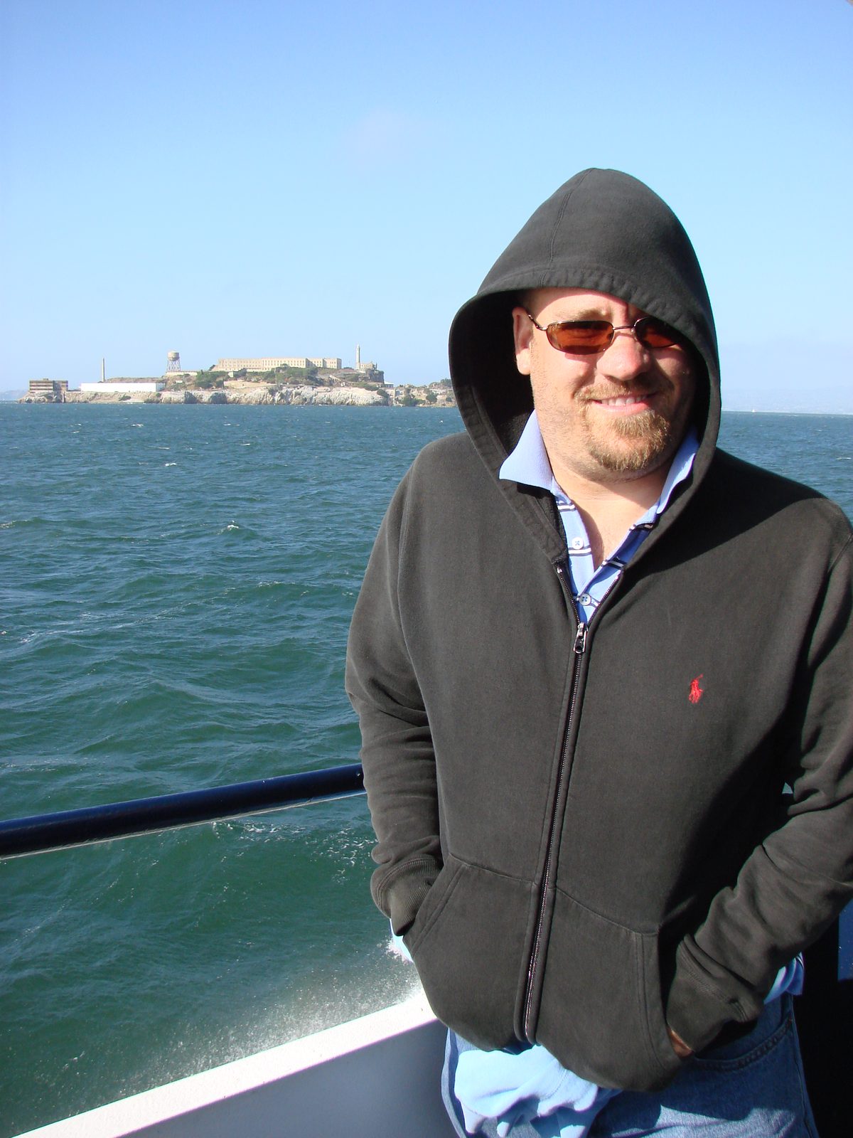 Me on the bay cruise, Alcatraz behind