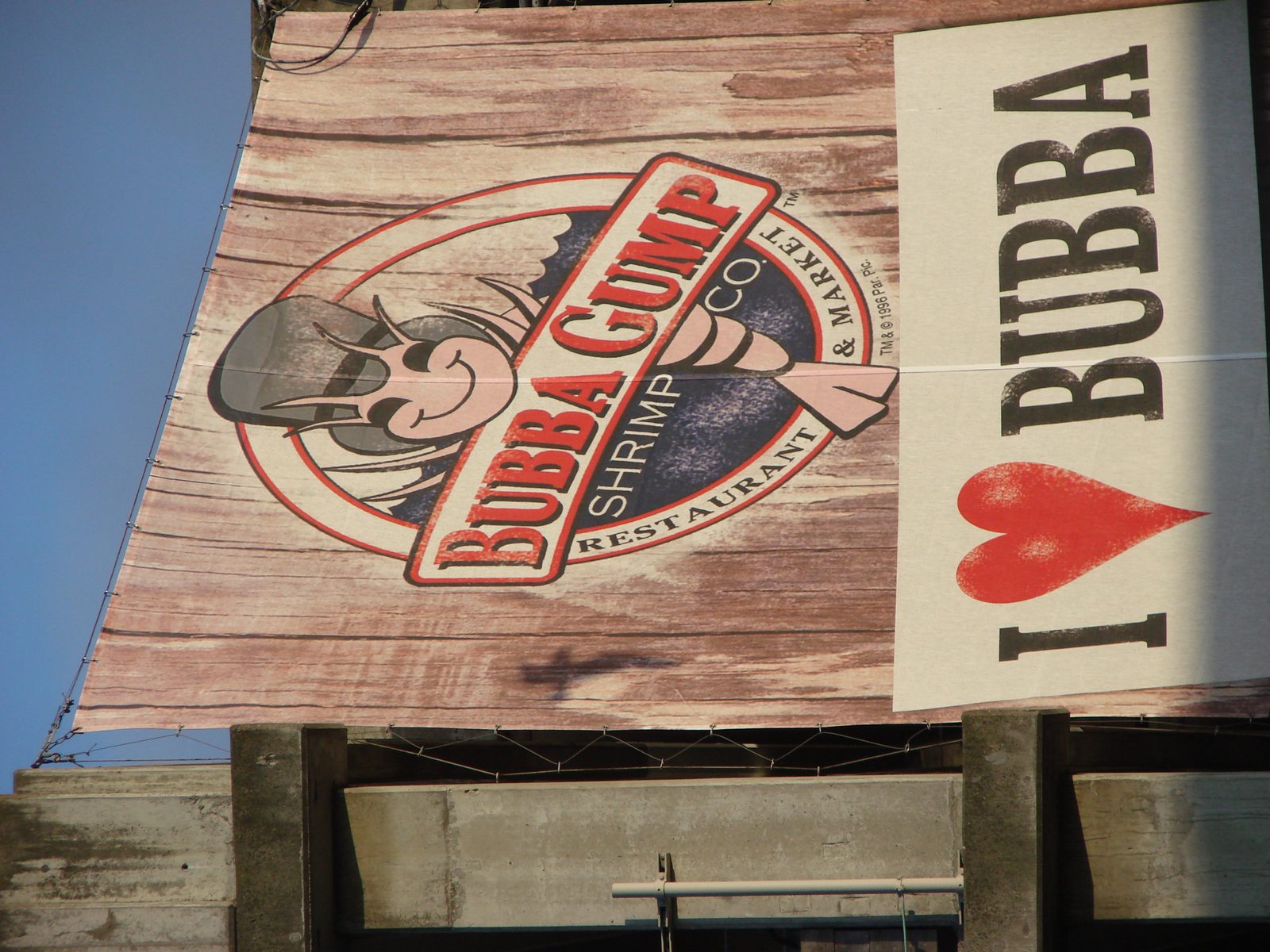 The Bubba Gump Shrimp Co sign at the wharf