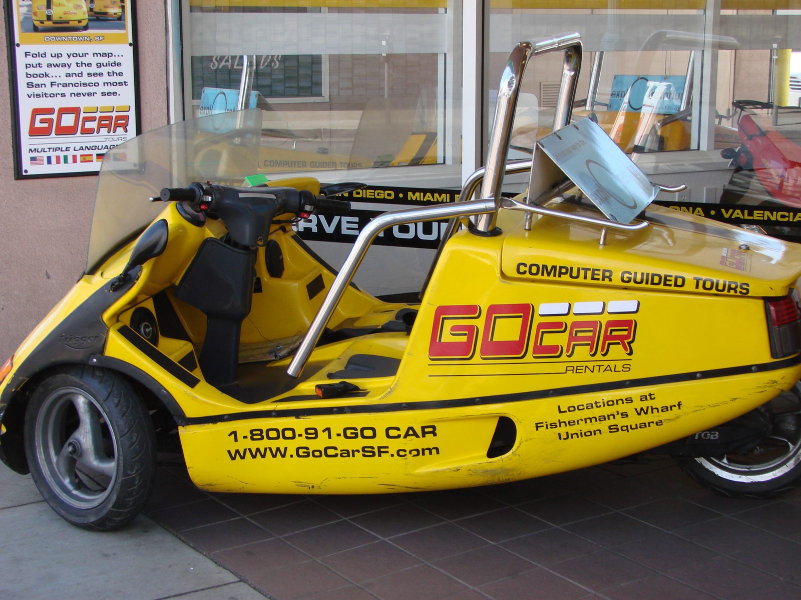 A GoCar tour vehicle at Fisherman's Wharf