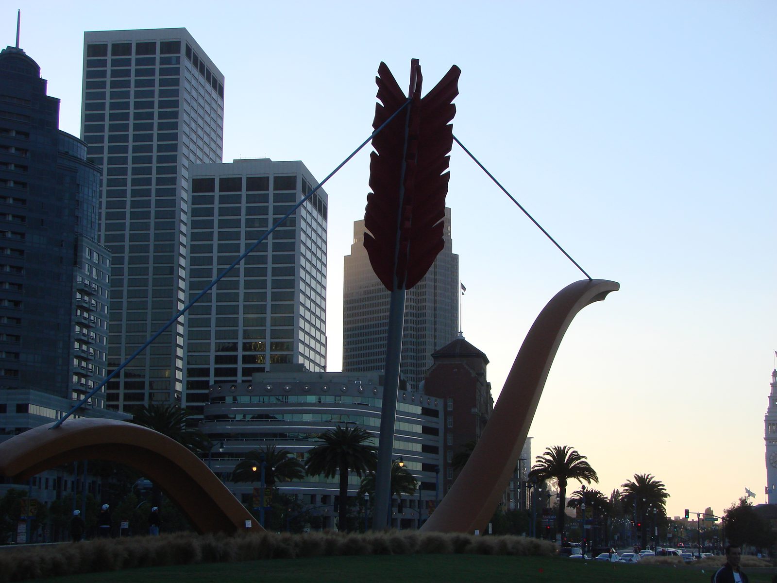 Cupid's Span sculpture along the Embarcadero