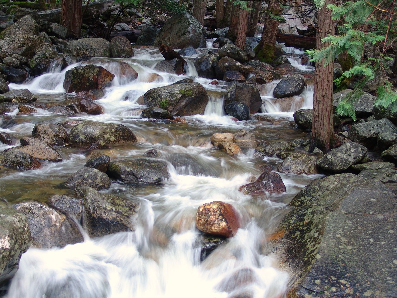 The creek from the bridge at Bridalveil Fall