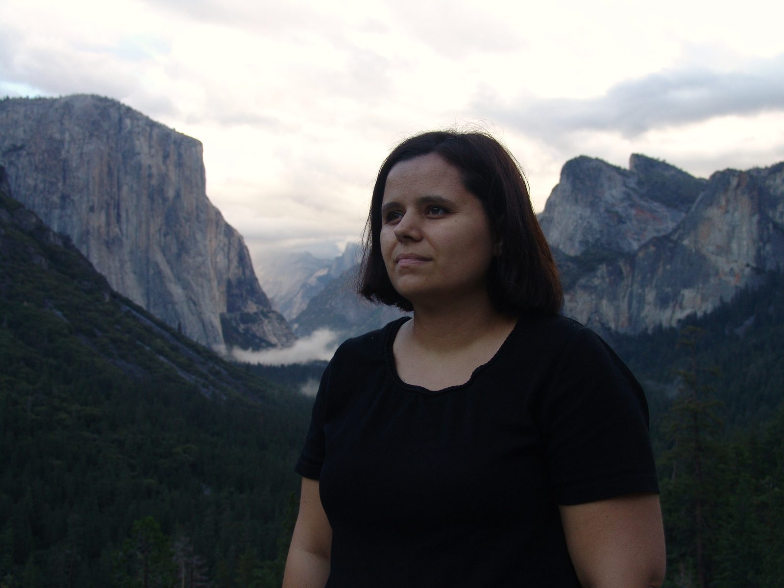 Kathy at Tunnel View as the light went