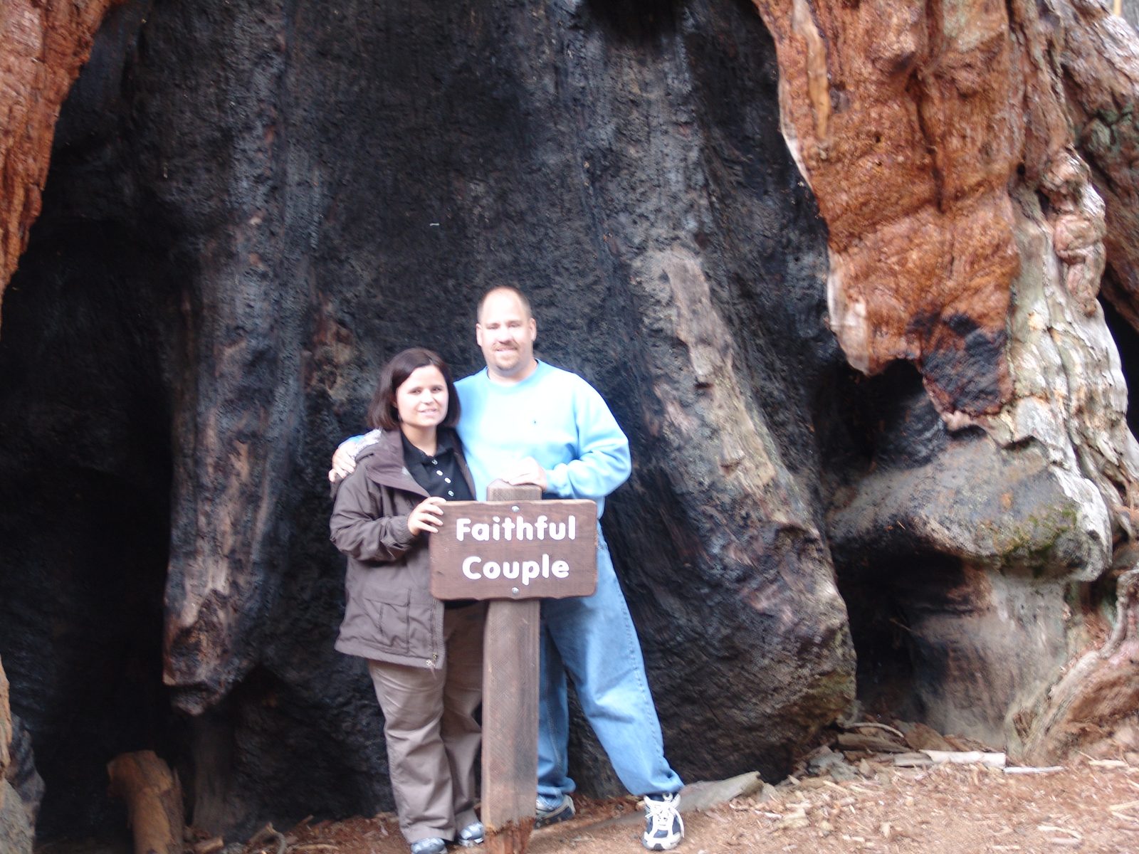 Kathy and me at the Faithful Couple tree on our anniversary