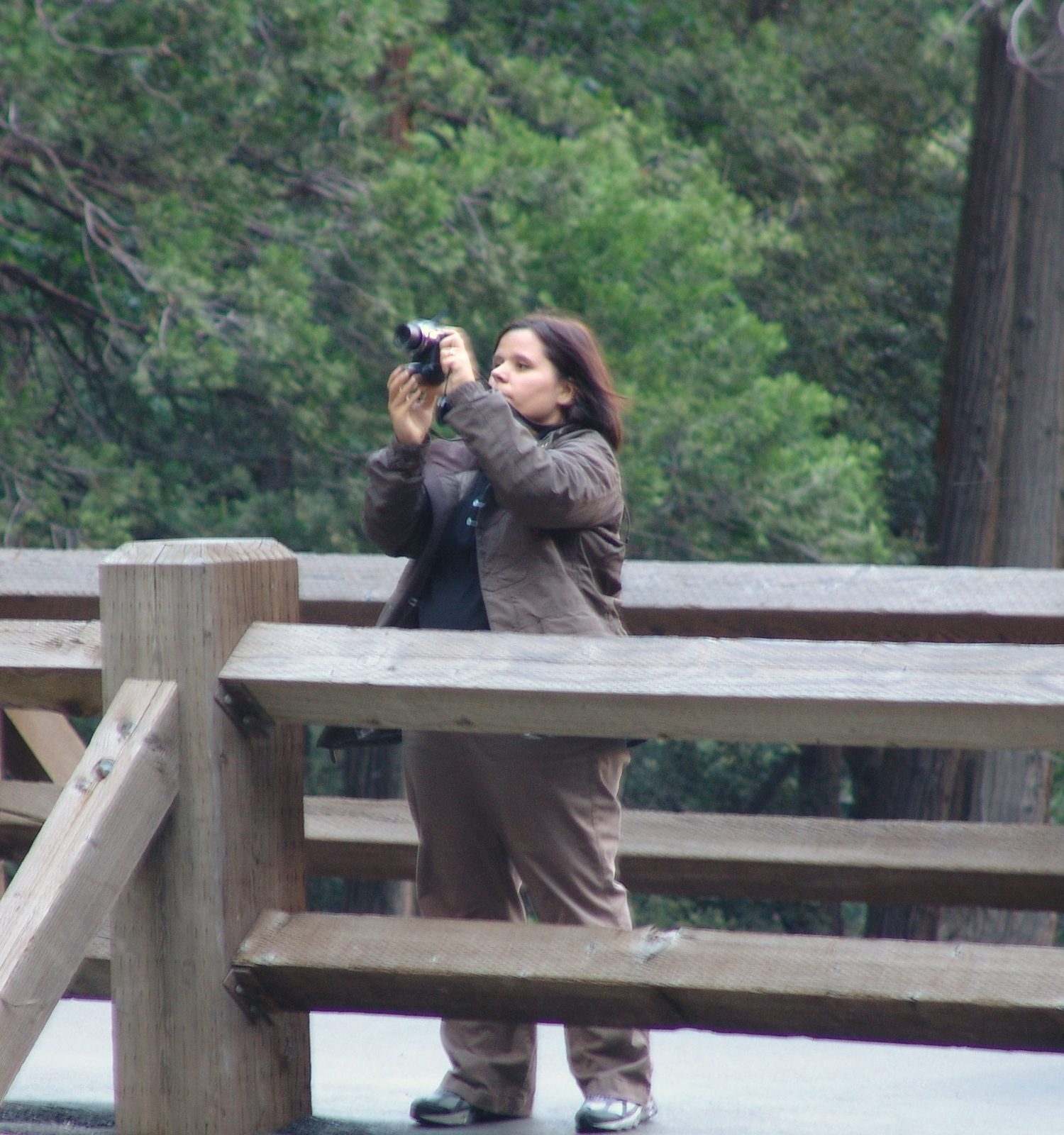 Kathy photographing the falls at dusk