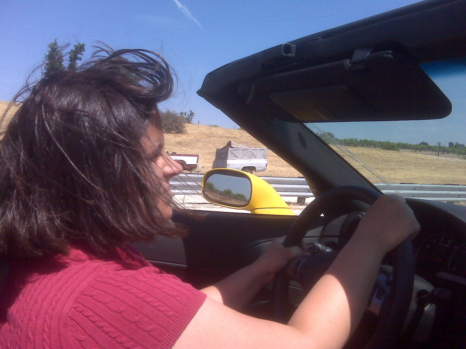 After four days, Kathy finally gets a turn driving the Vette