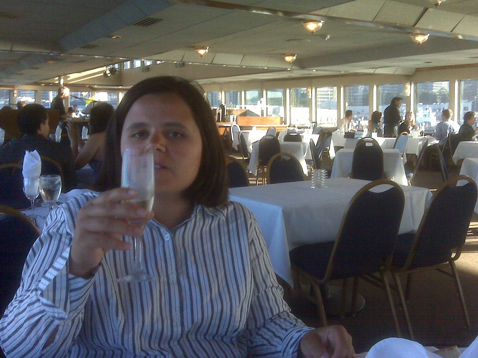 Kathy at a table, midafternoon