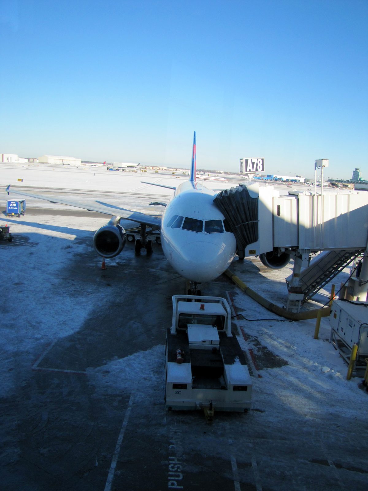 Our plane waiting on the tarmac