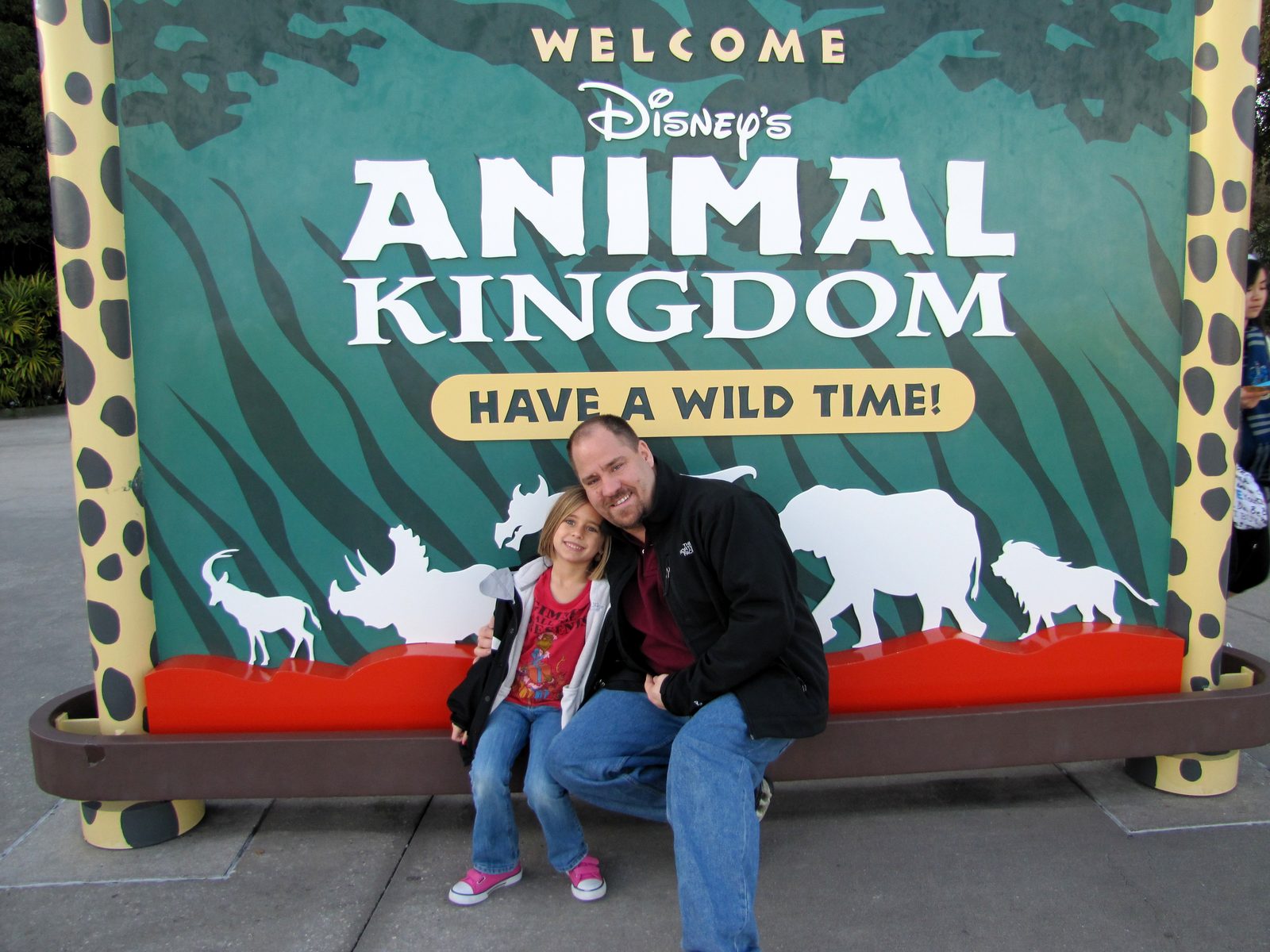 Lisa and me at the Animal Kingdom sign