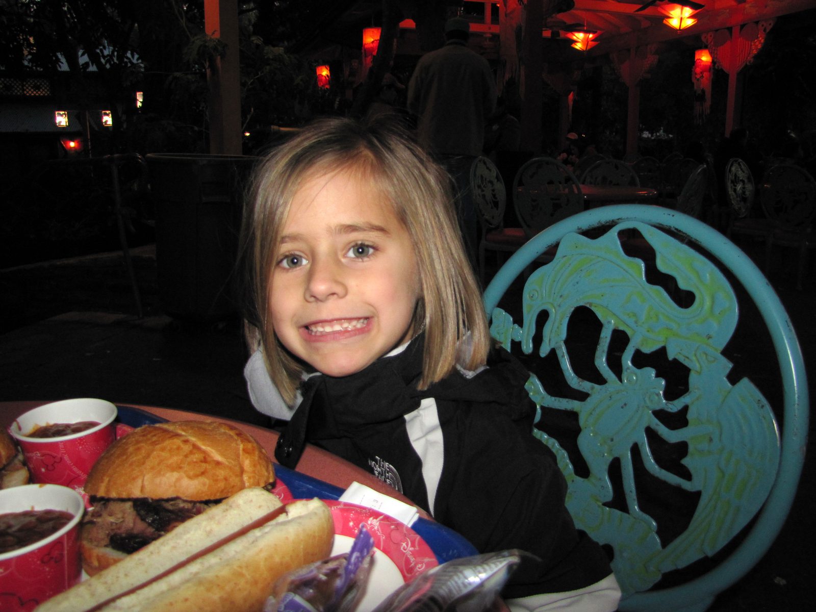 Lisa's sandwich dinner in the park