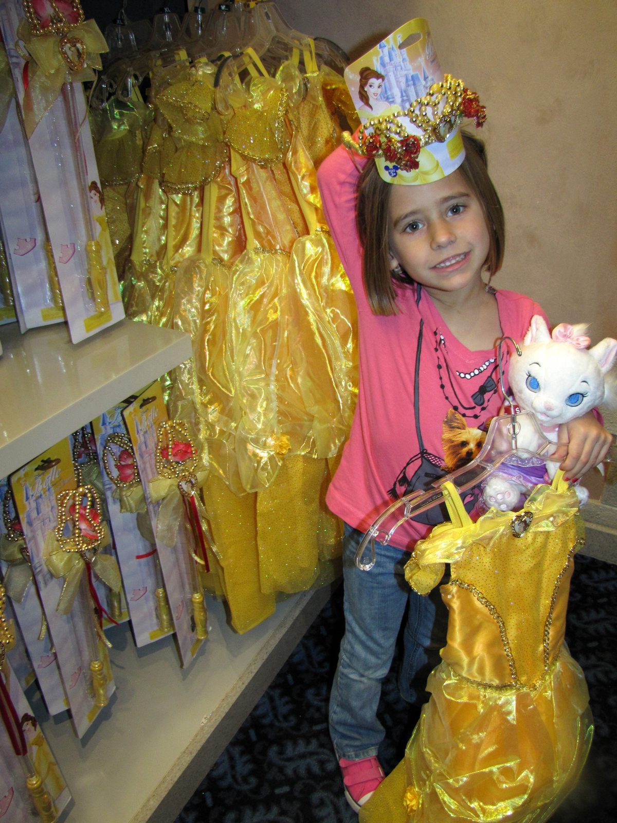 Lisa's new Belle dress and Marie plush