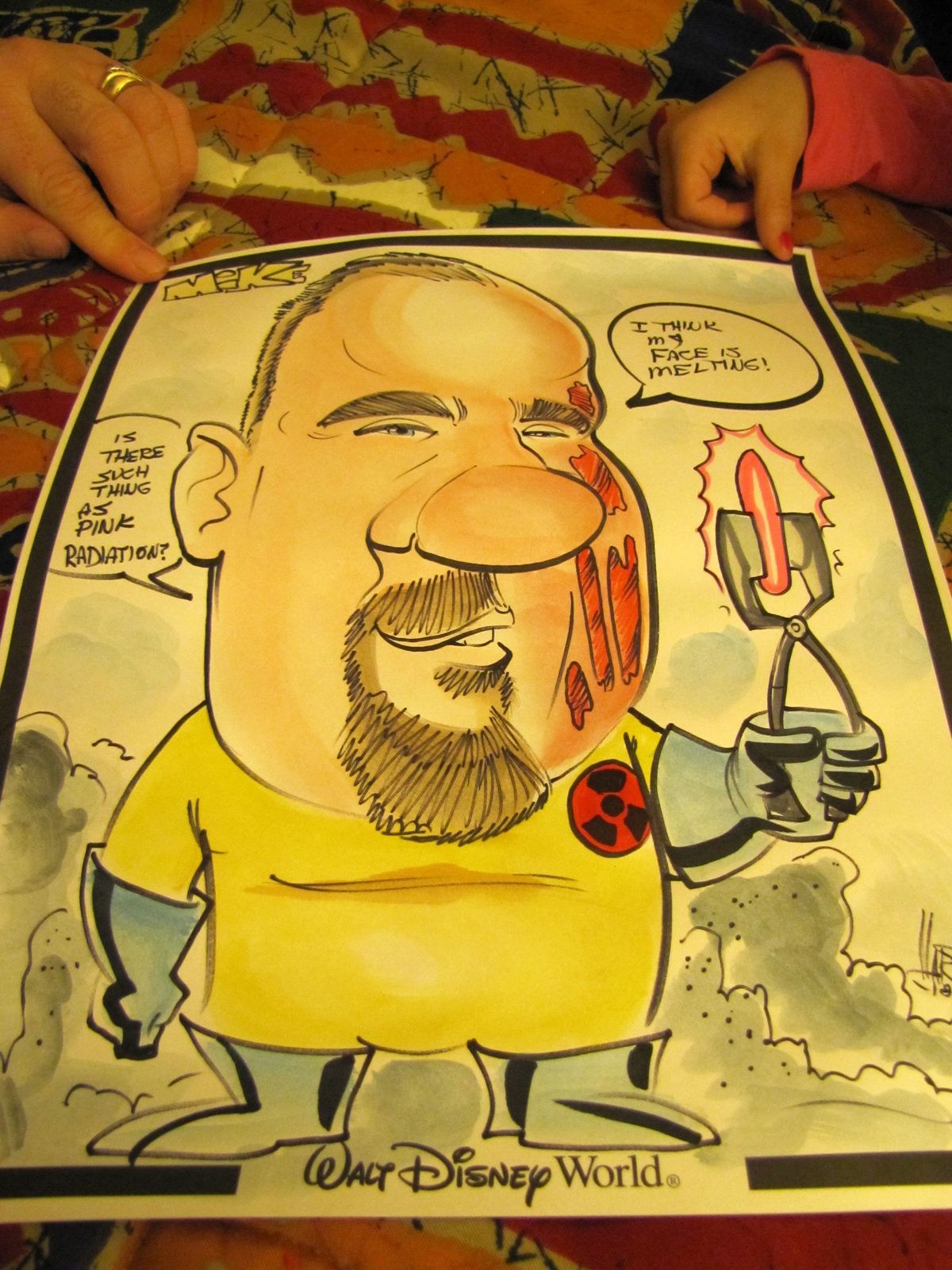 My caricature, drawn by an artist at the lodge
