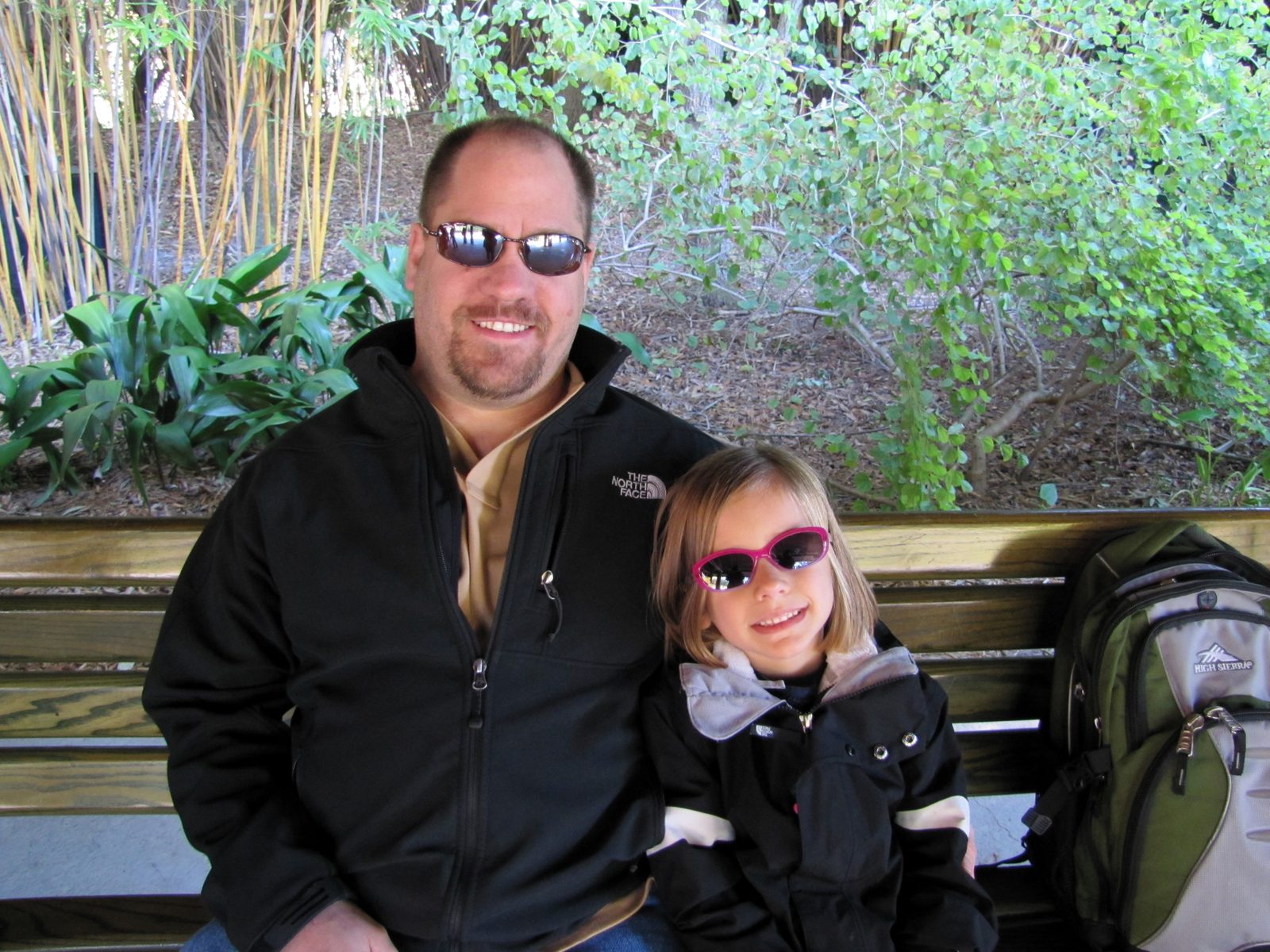 Lisa and Michael waiting for the bus to Epcot