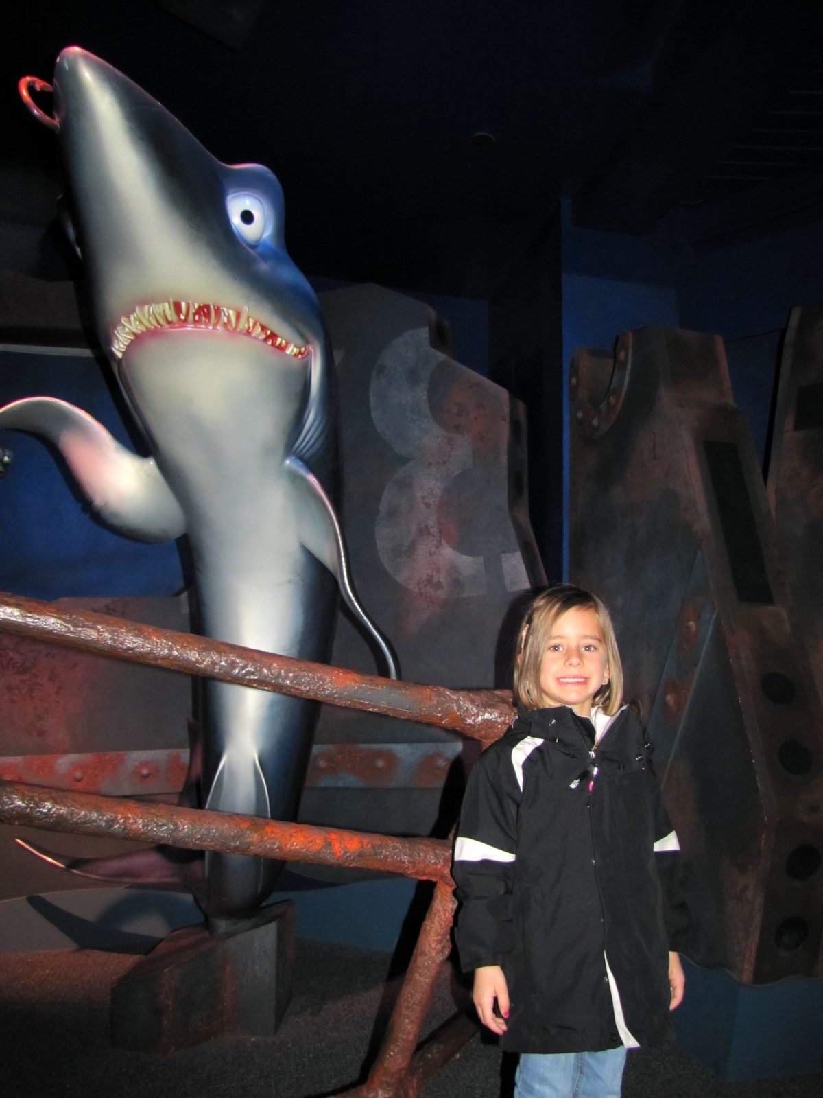 Lisa with the shark at The Seas at Epcot