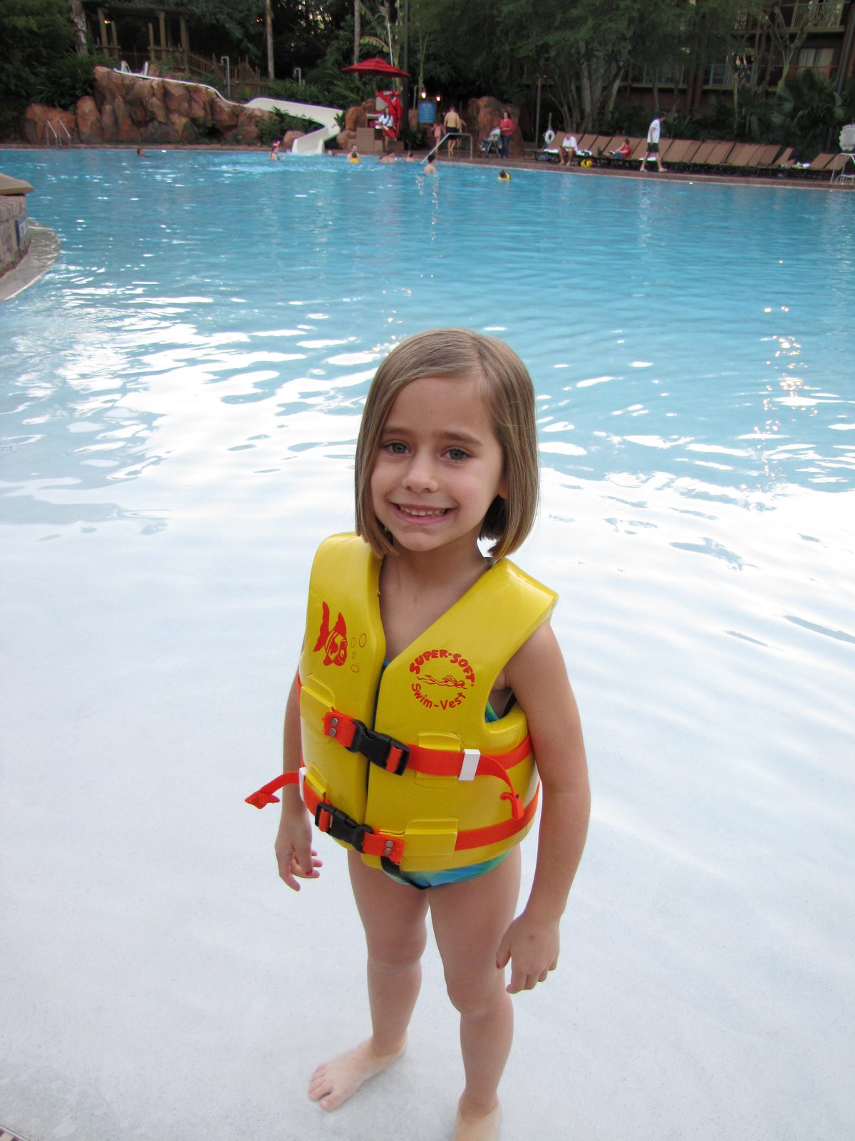 Lisa ready for an evening swim