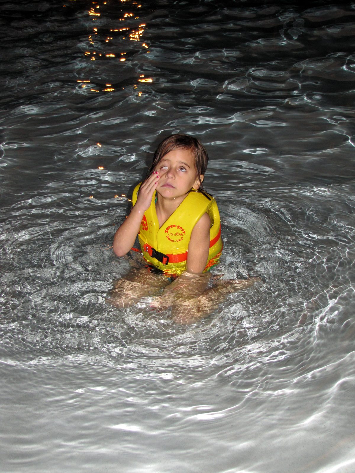 A quiet evening swim back at the lodge