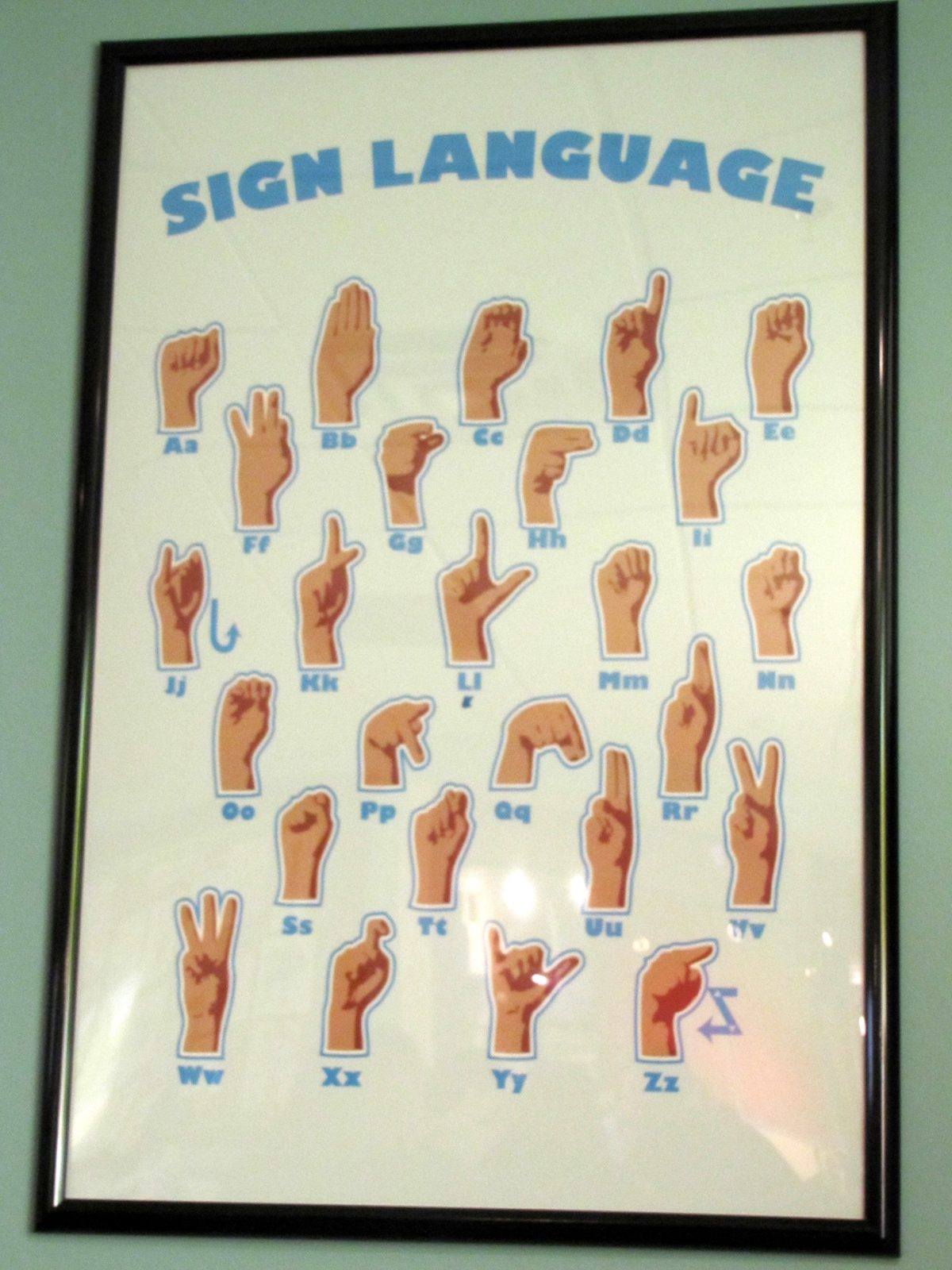 A sign language alphabet poster