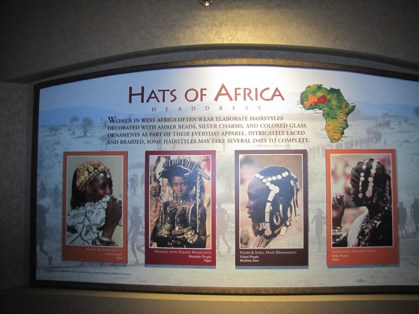 The lodge's Hats of Africa display