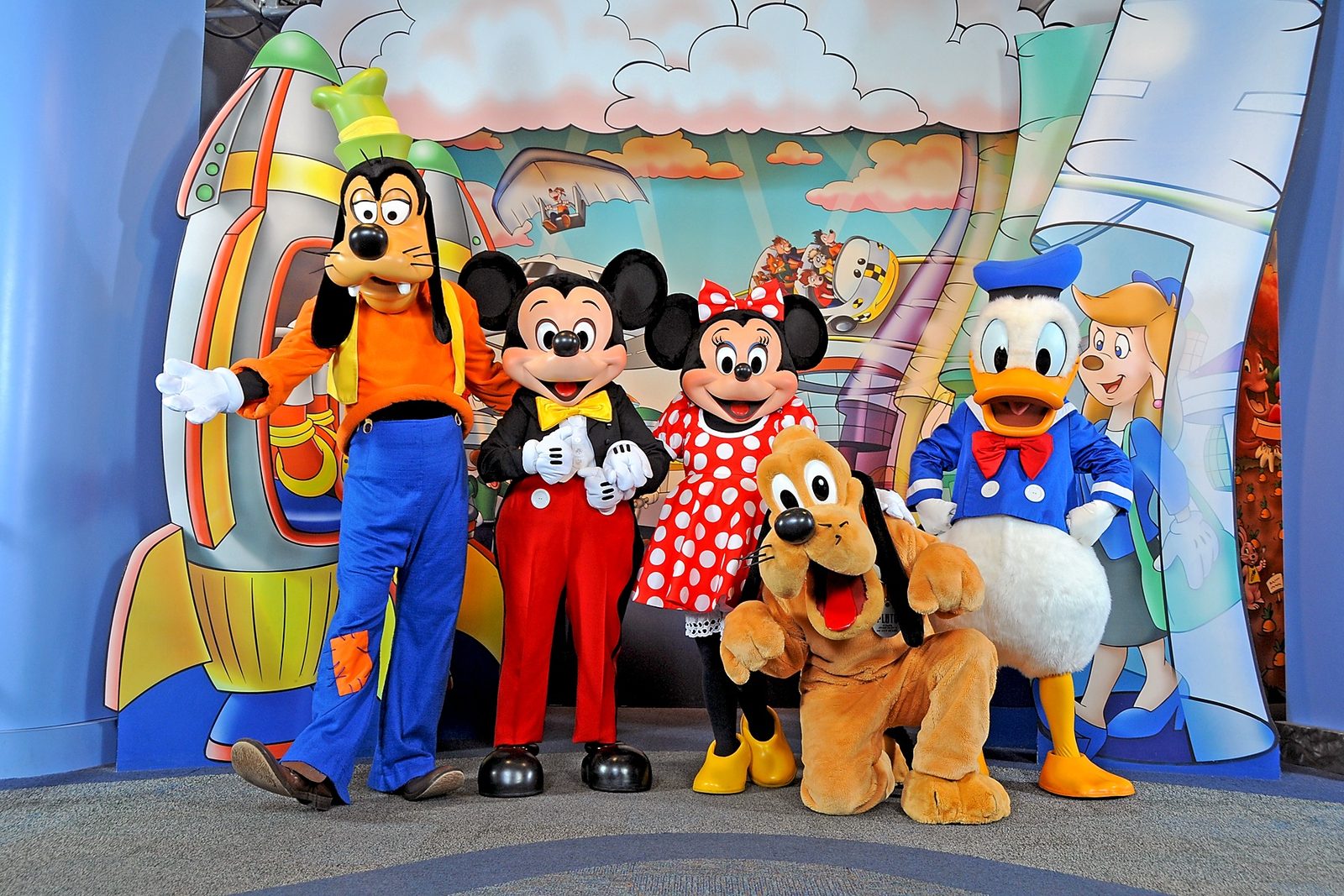 Goofy, Mickey, Minnie, Pluto and Donald