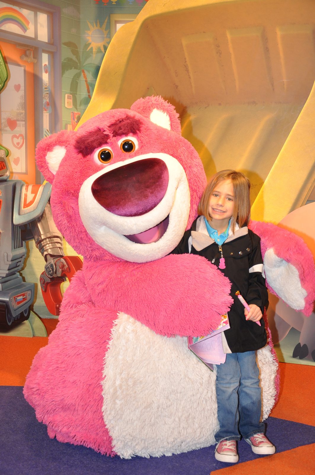 Lotso hugs Lisa at Disney's Hollywood Studios