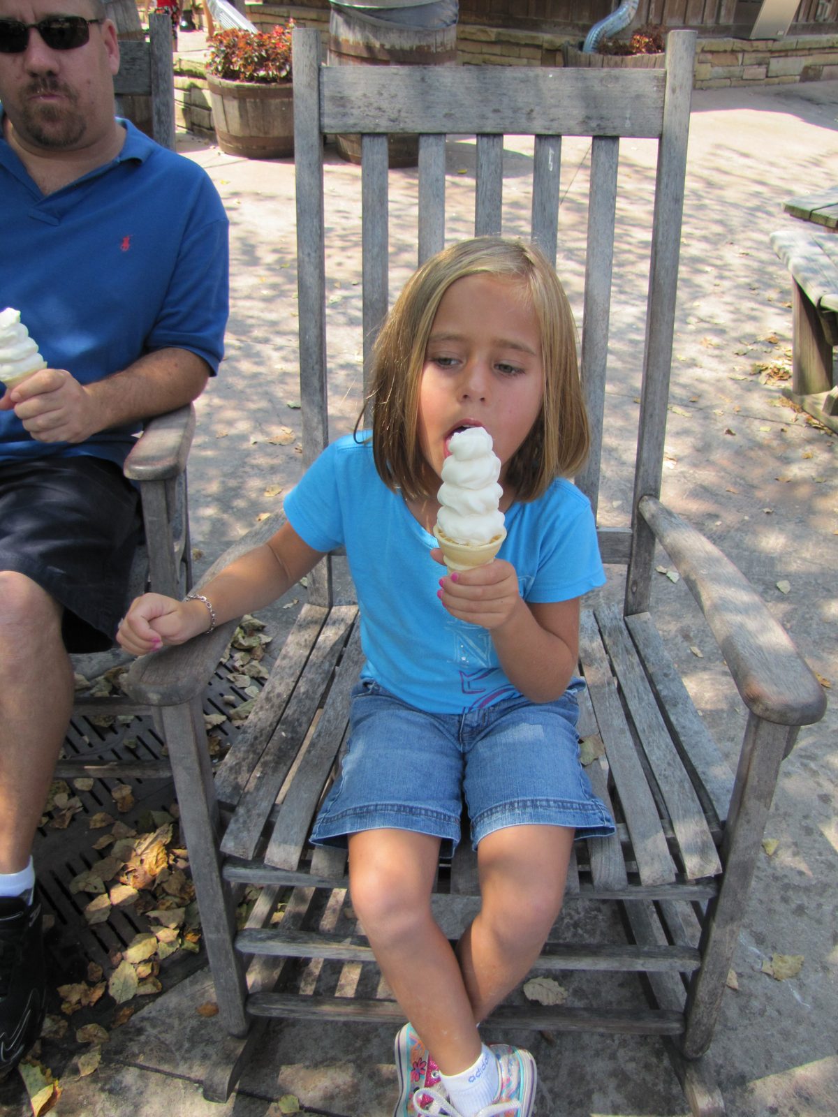 Ice cream with me on the rocking chairs