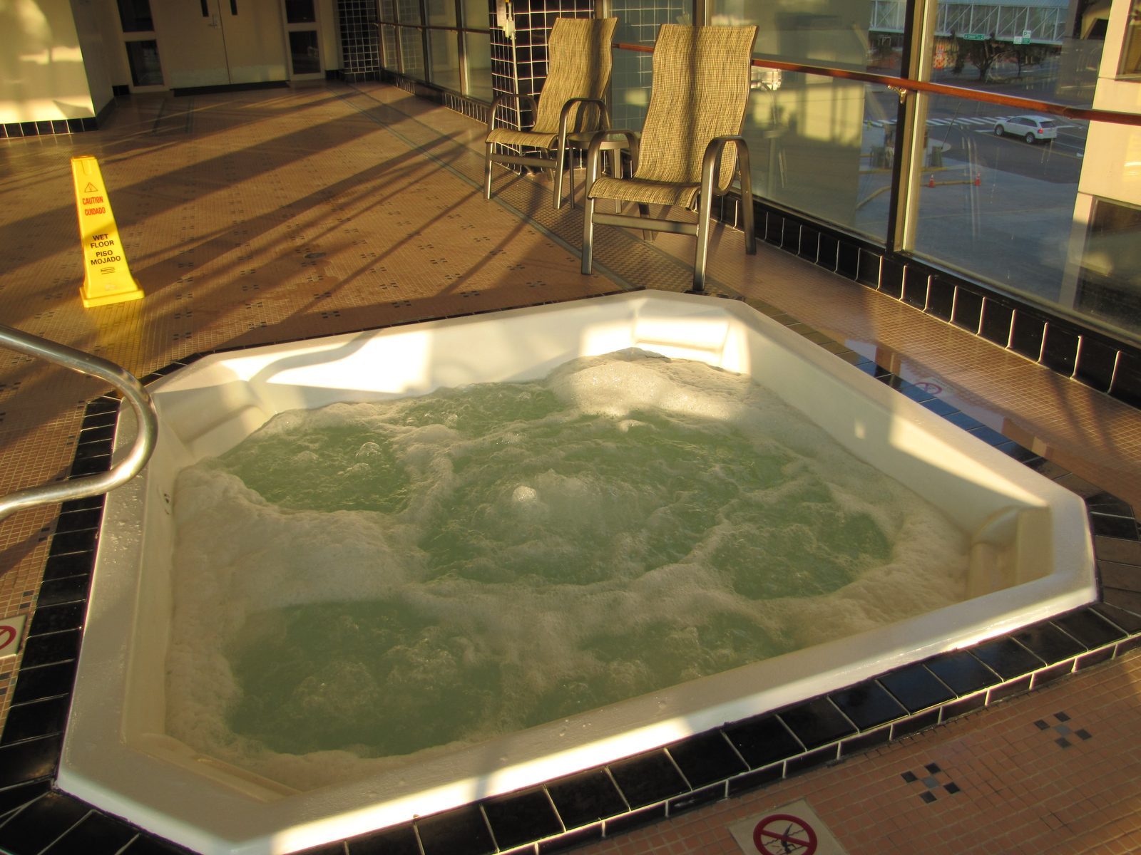 The hotel hot tub