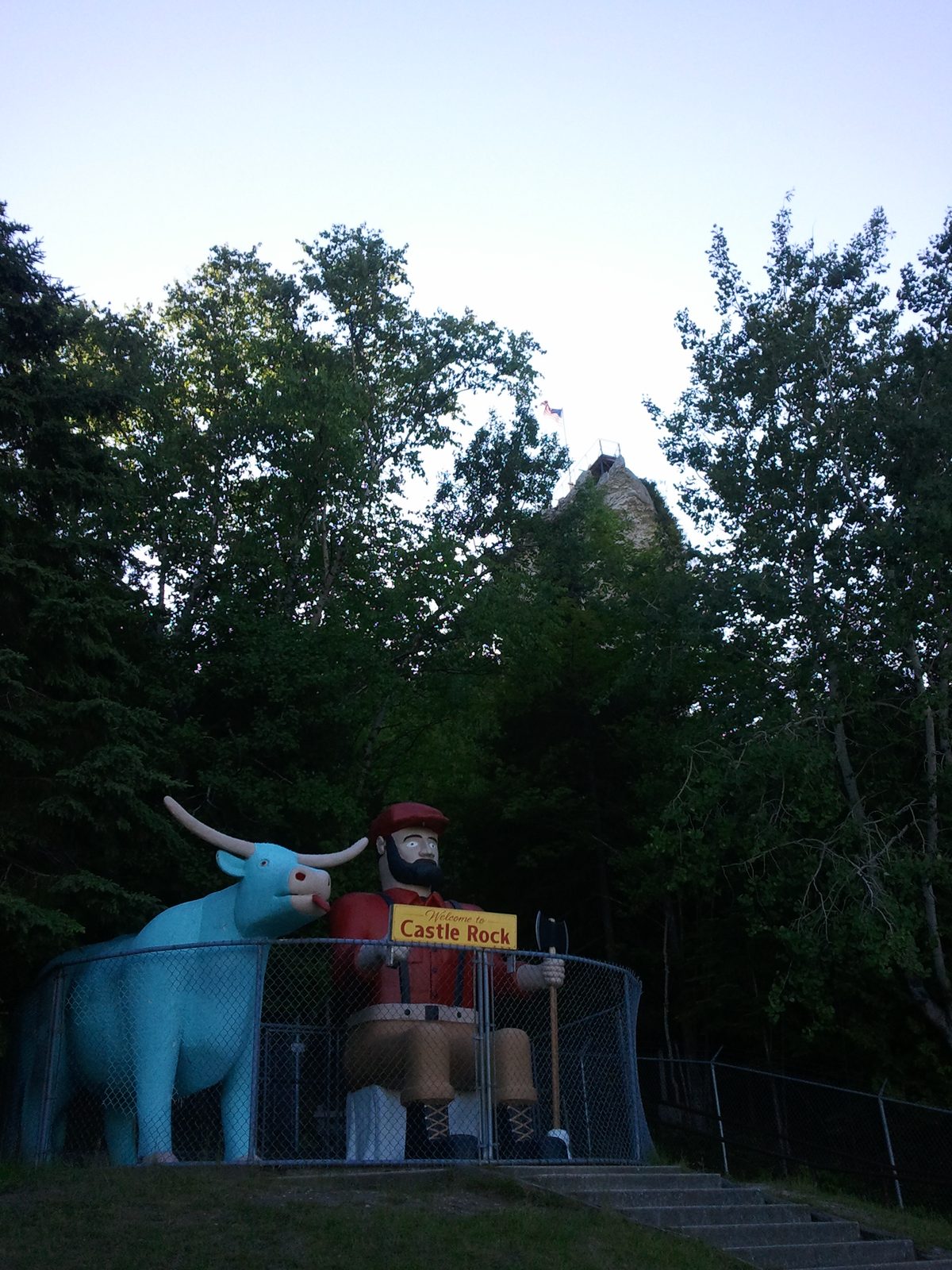 Paul Bunyan and Babe at Castle Rock that evening