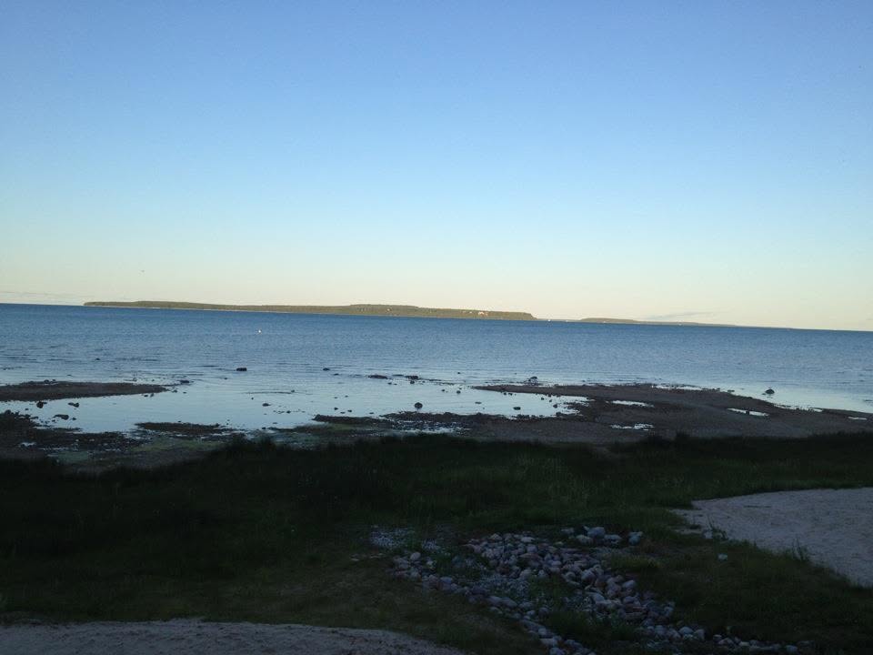 Mackinac Island in the distance from our hotel balcony