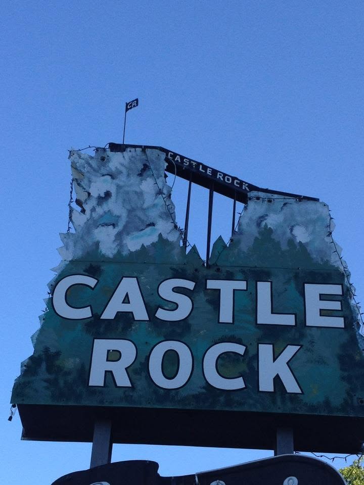 The Castle Rock sign in St. Ignace