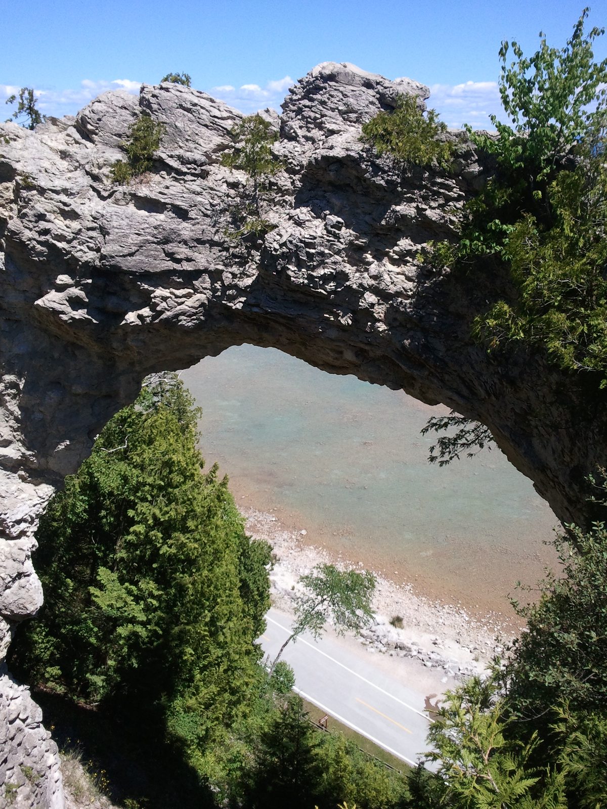 Arch Rock framed against the water