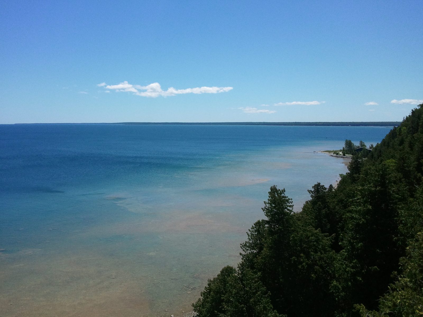 Looking out over the water from the bluff