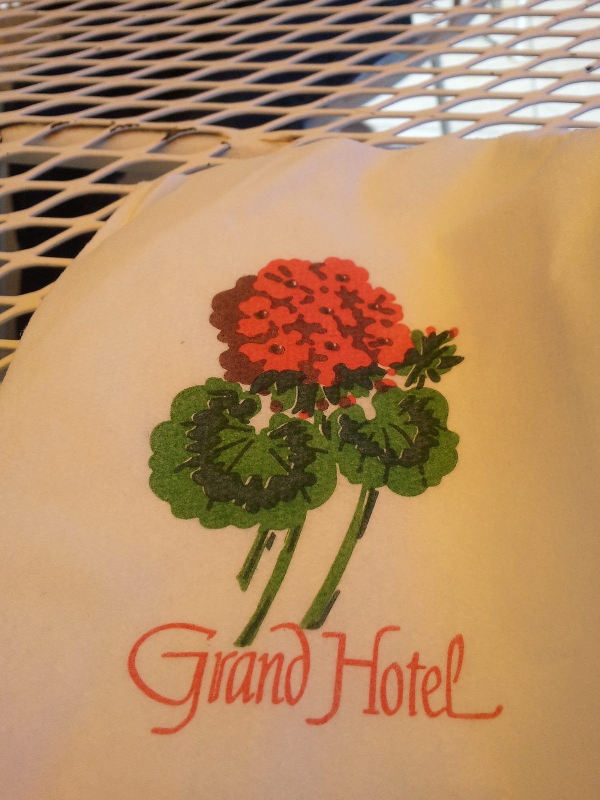A Grand Hotel napkin at the fort: the hotel runs the Tea Room