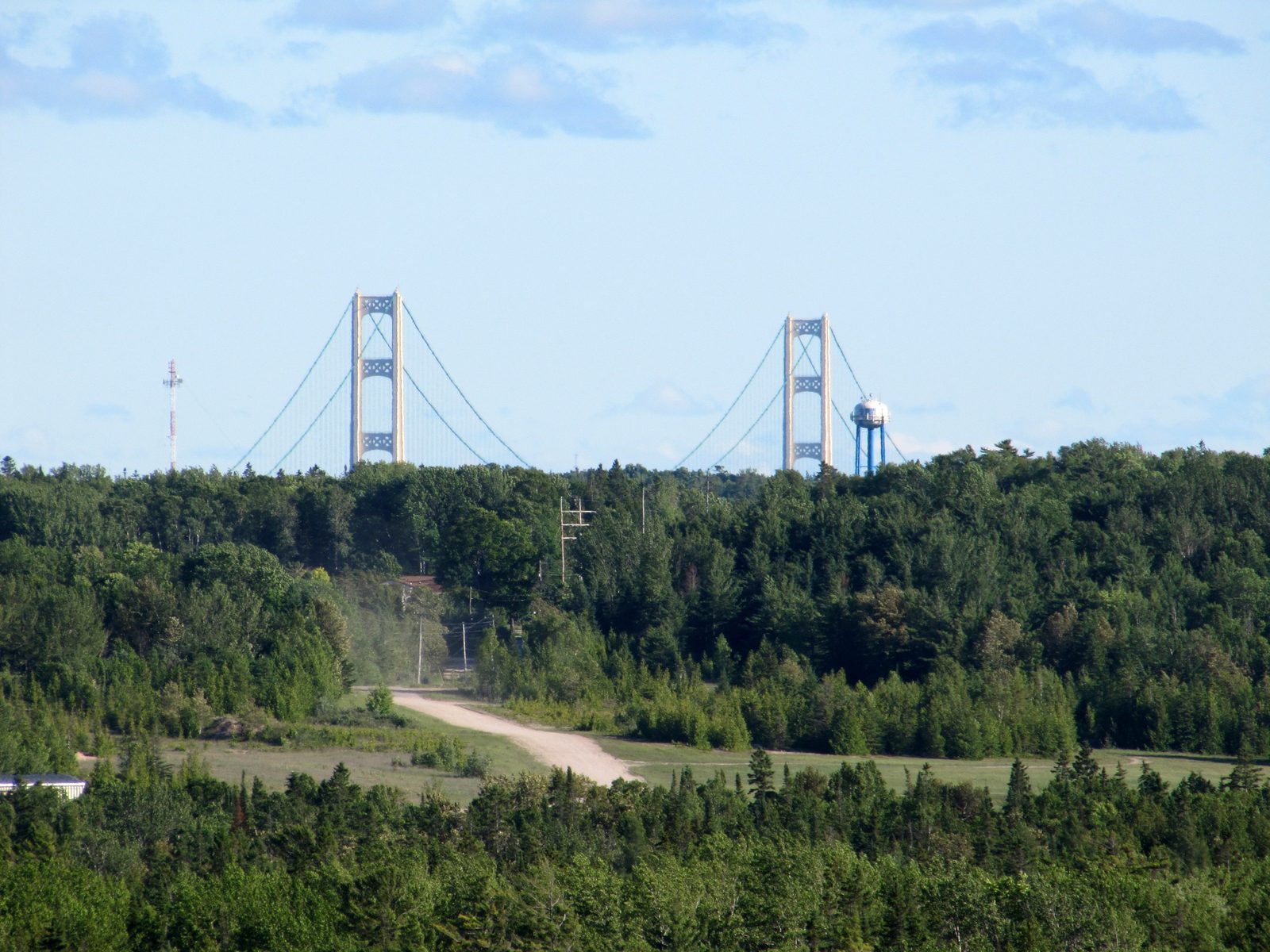 The Mackinac Bridge from Castle Rock
