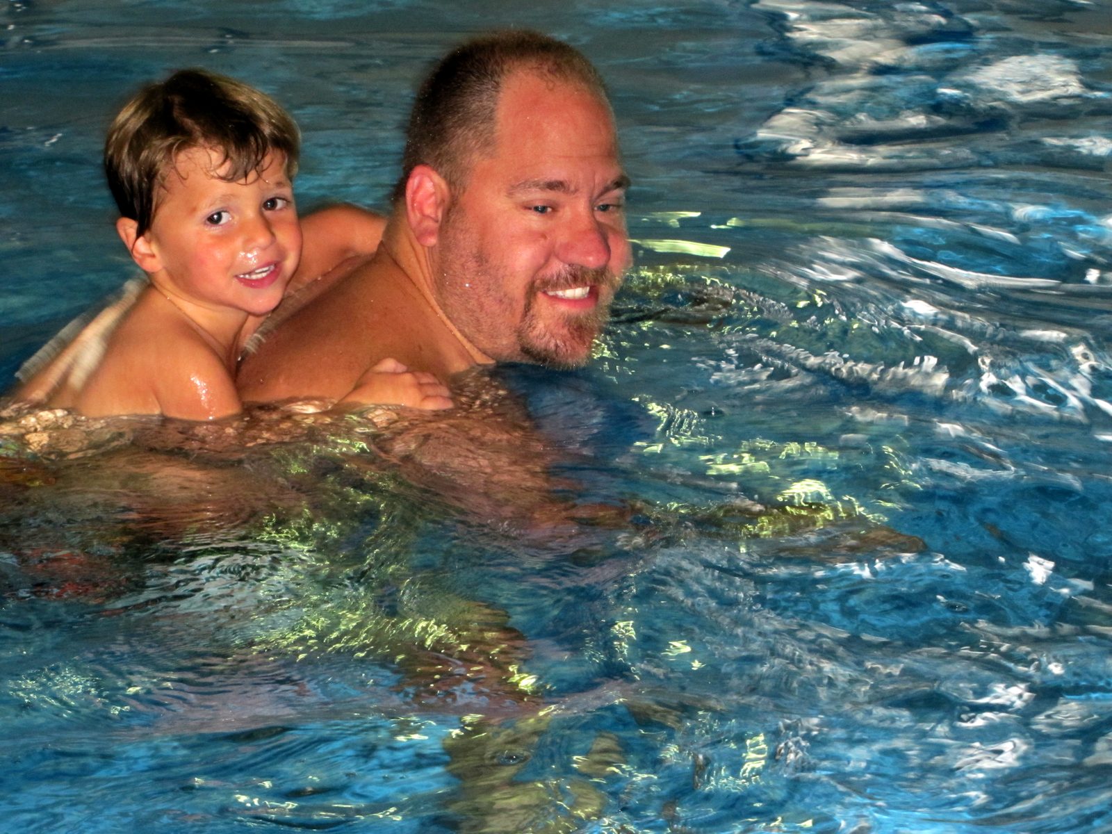 Evening swim with Thomas