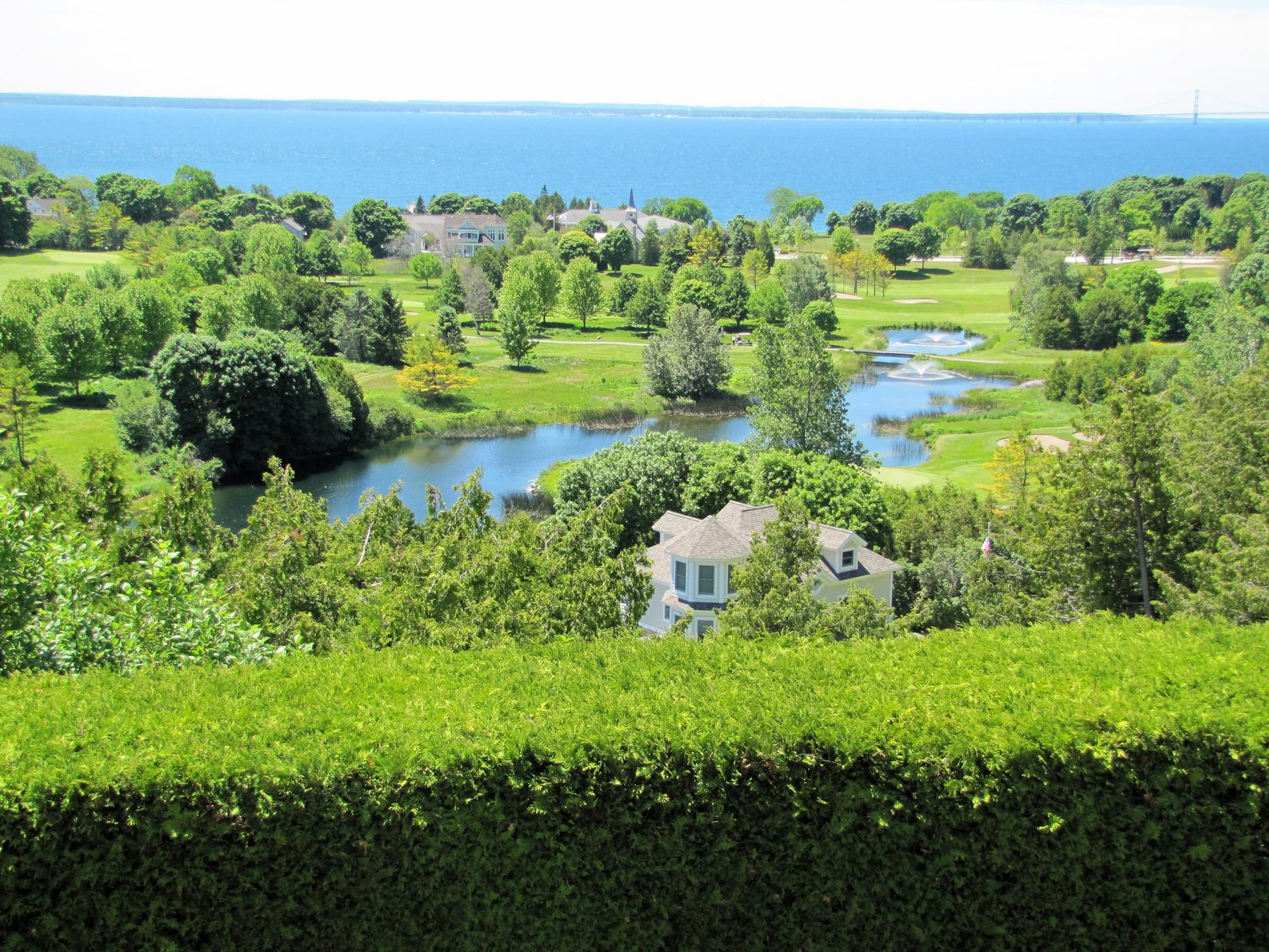 The golf course and ponds from the ramparts