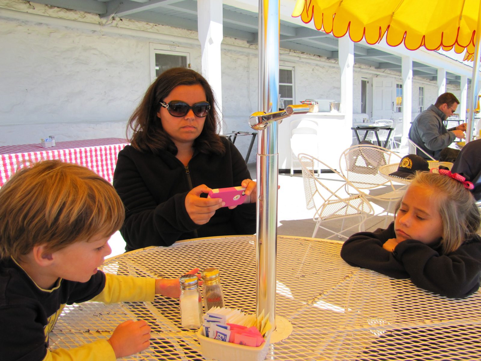 Lunch on the porch at Fort Mackinac
