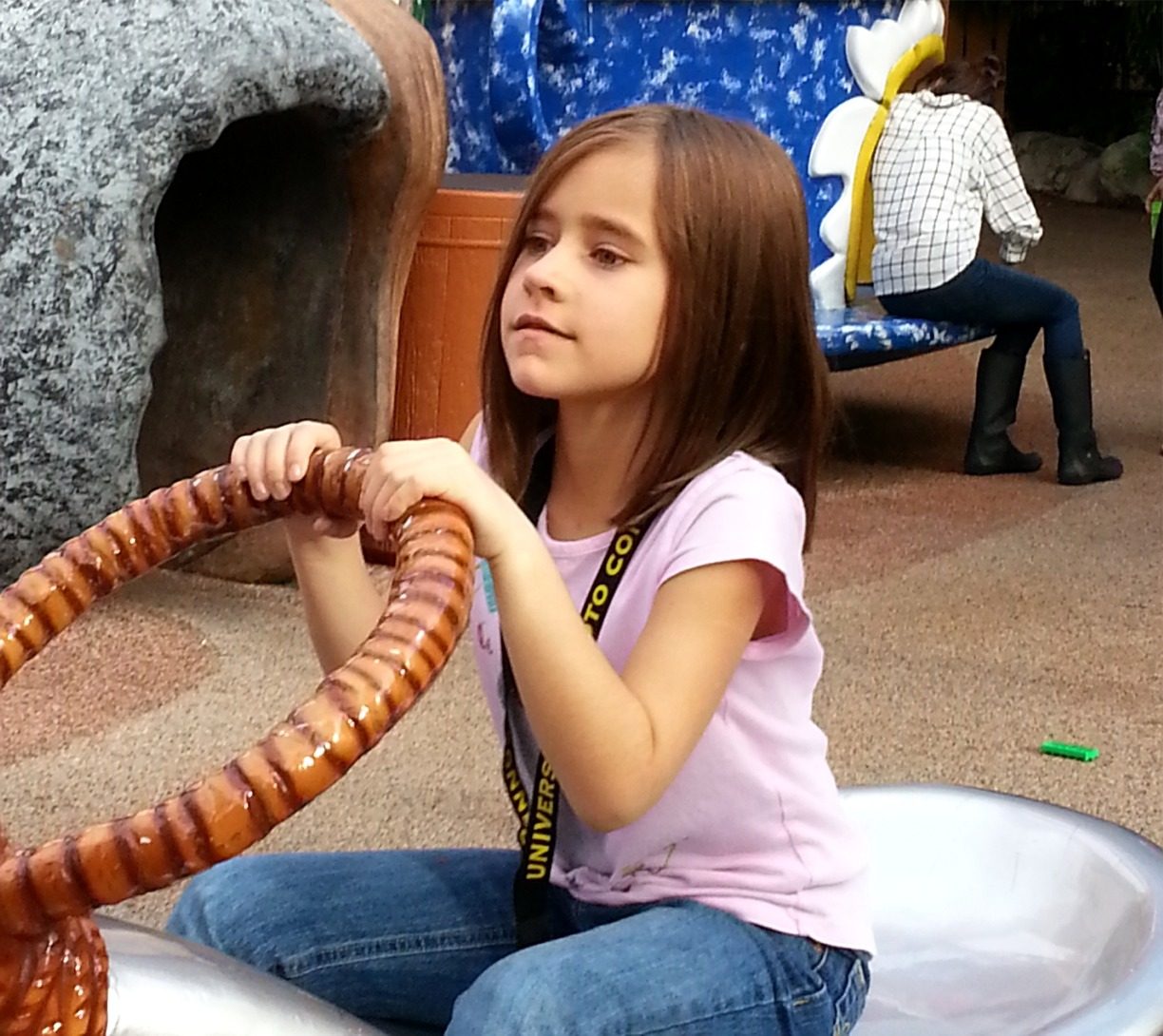 Holding on tight during the ride
