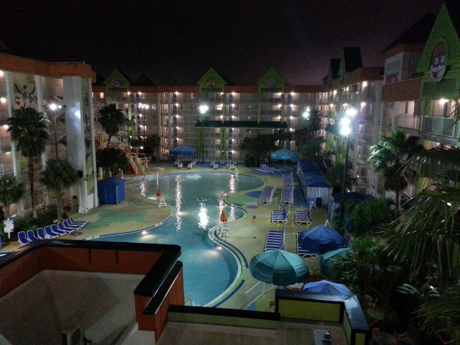 Our first look at the lit-up pool that night