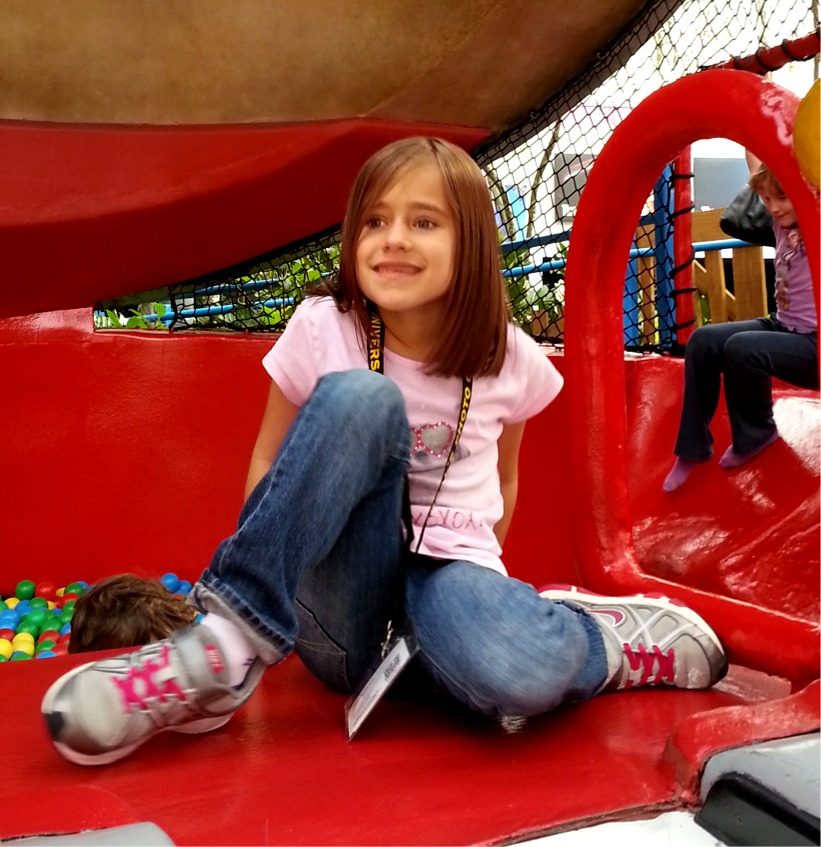 Lisa in the play area at Universal Studios