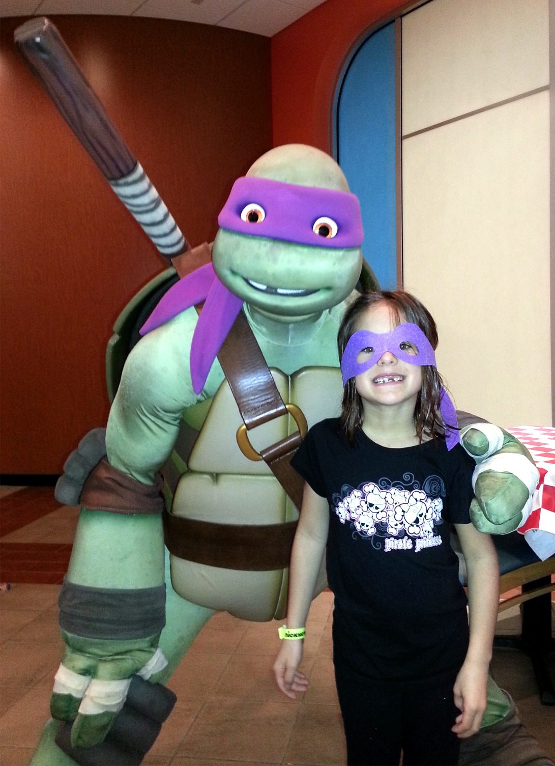 Donatello and Lisa at the resort pizza place