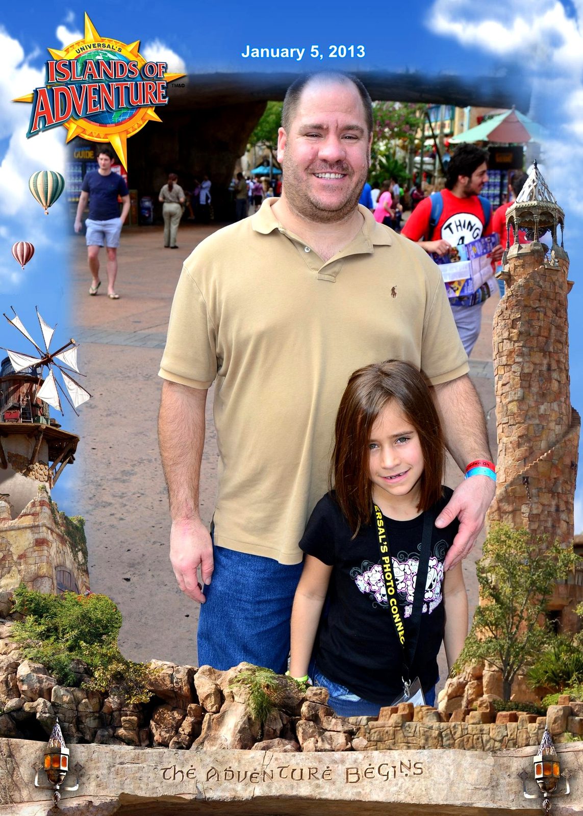 Lisa and Michael in the Islands of Adventure souvenir photo