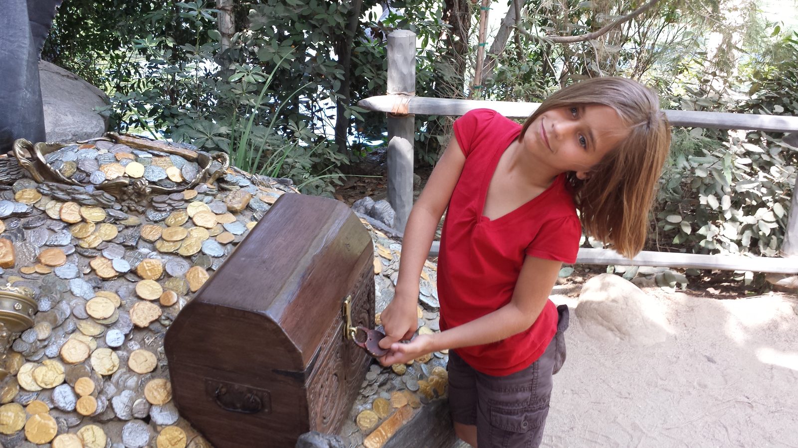 Lisa digging into the pirates' treasure