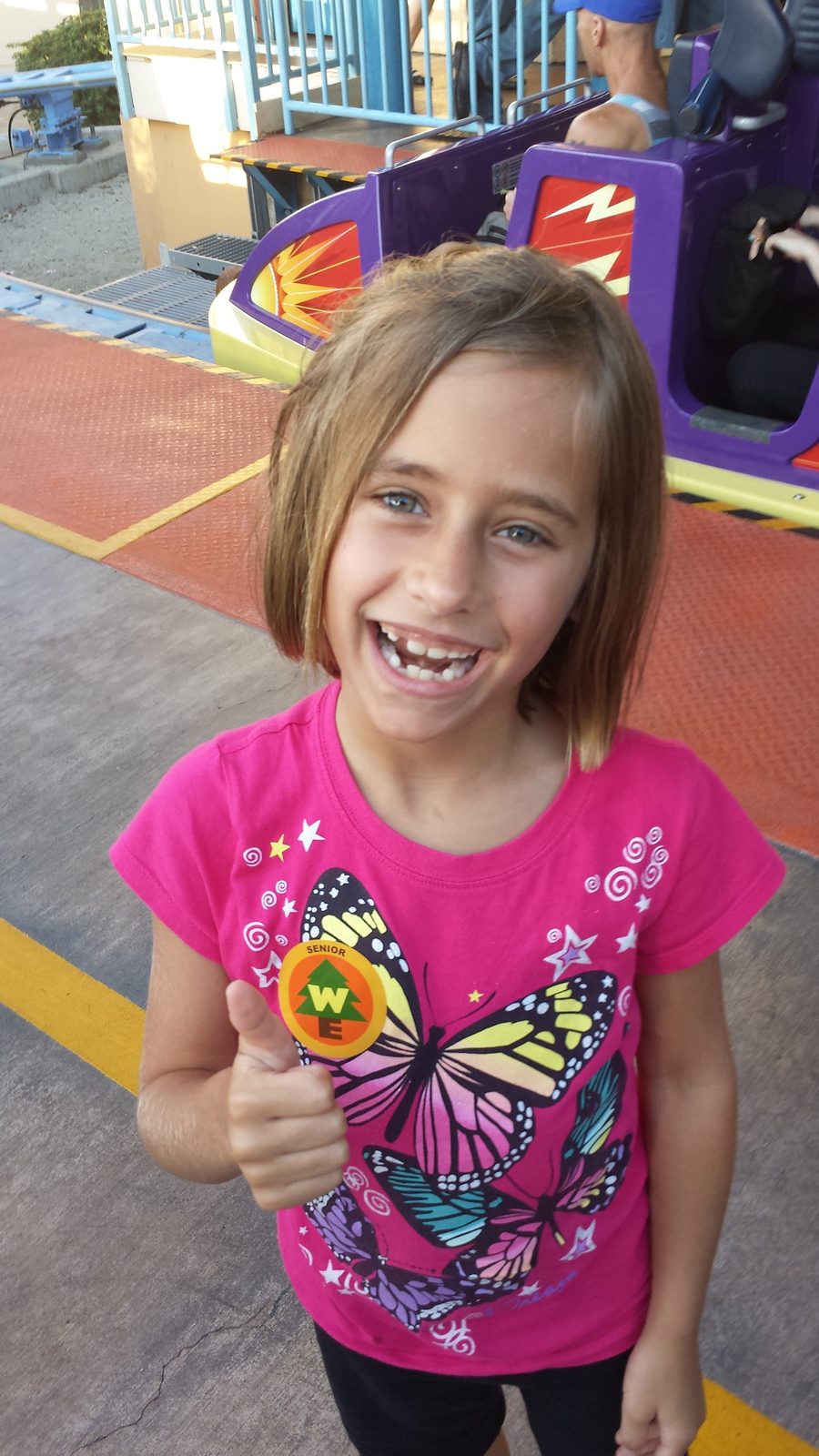 Lisa's first MAJOR roller coaster ride