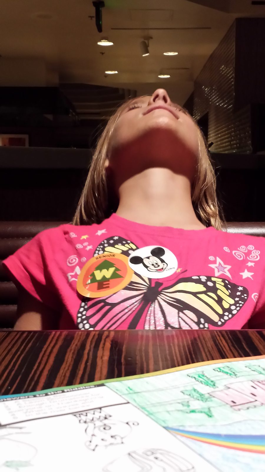 Worn out, eyes closed by the end of dinner