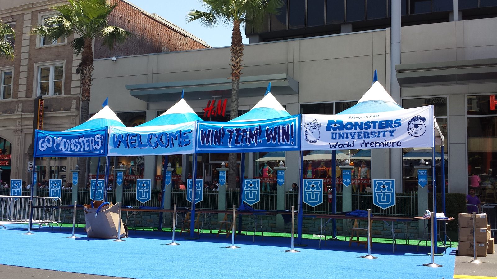 The Monsters University welcome tent outside the El Capitan