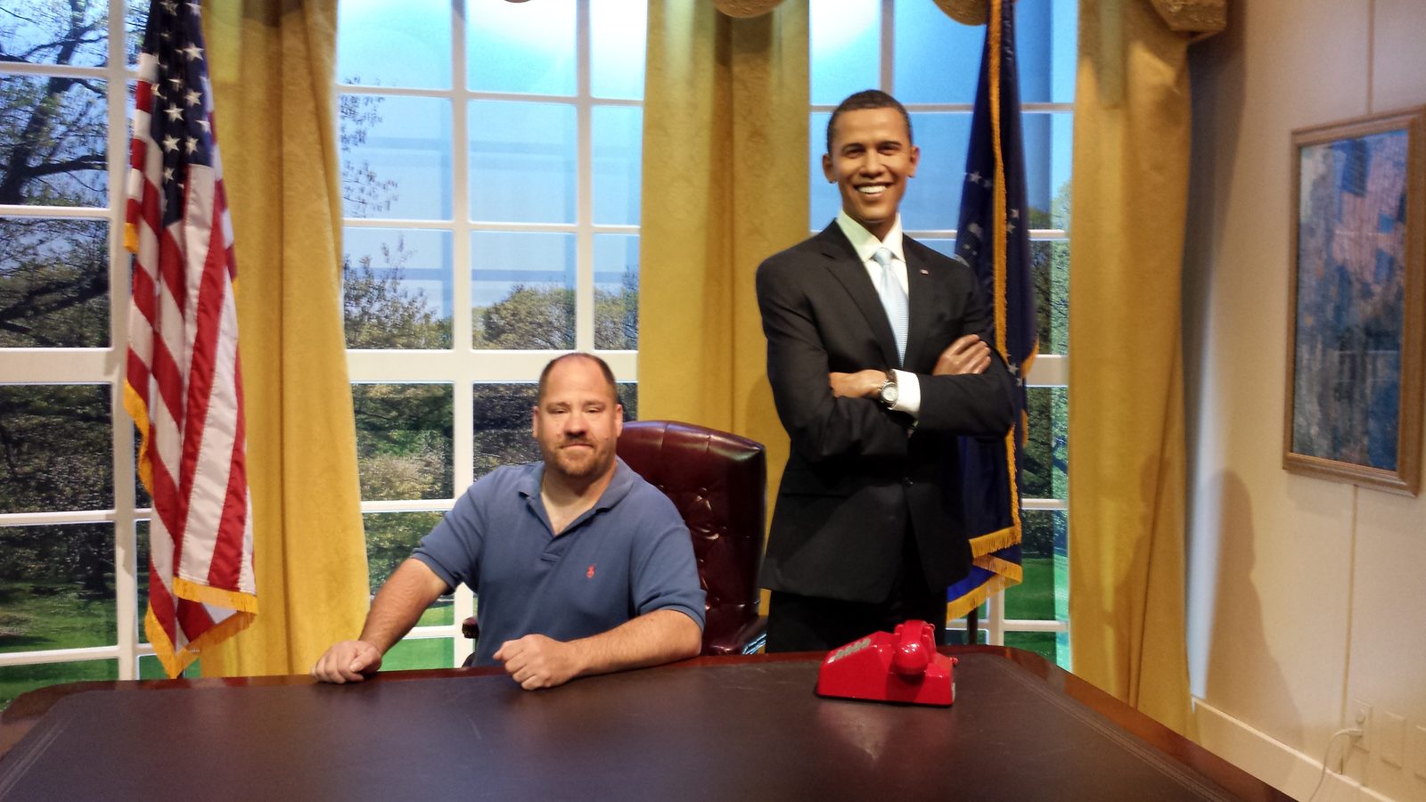 Me in the wax Oval Office with Obama