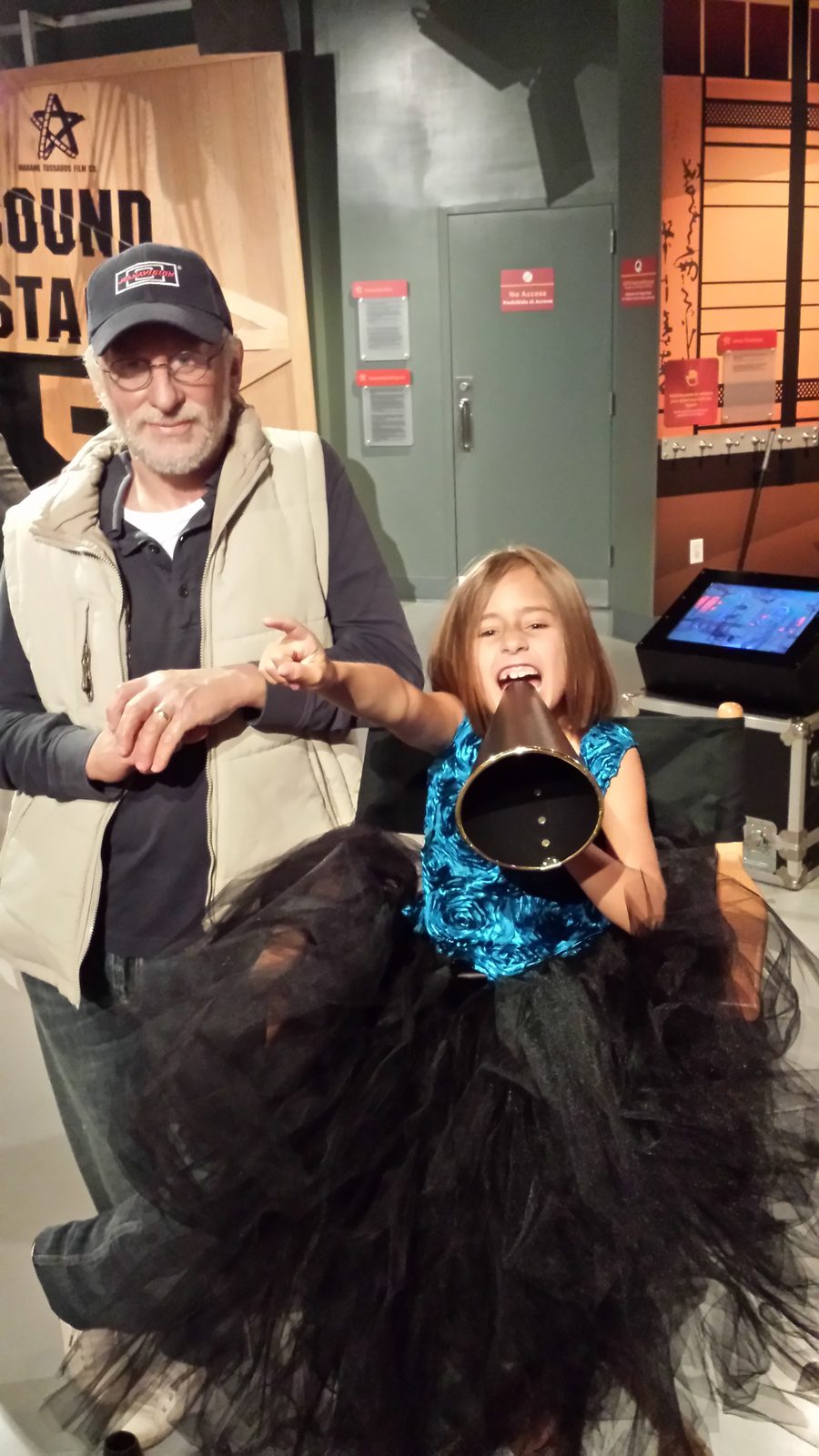Lisa on the movie set at Madame Tussauds