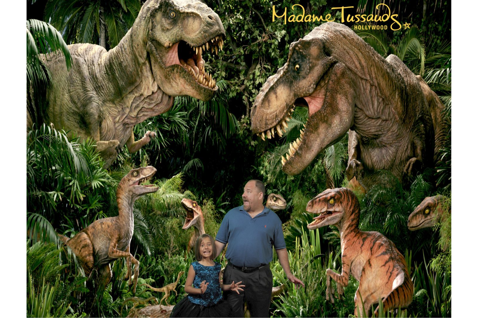 Lisa and me in the wax dinosaur jungle